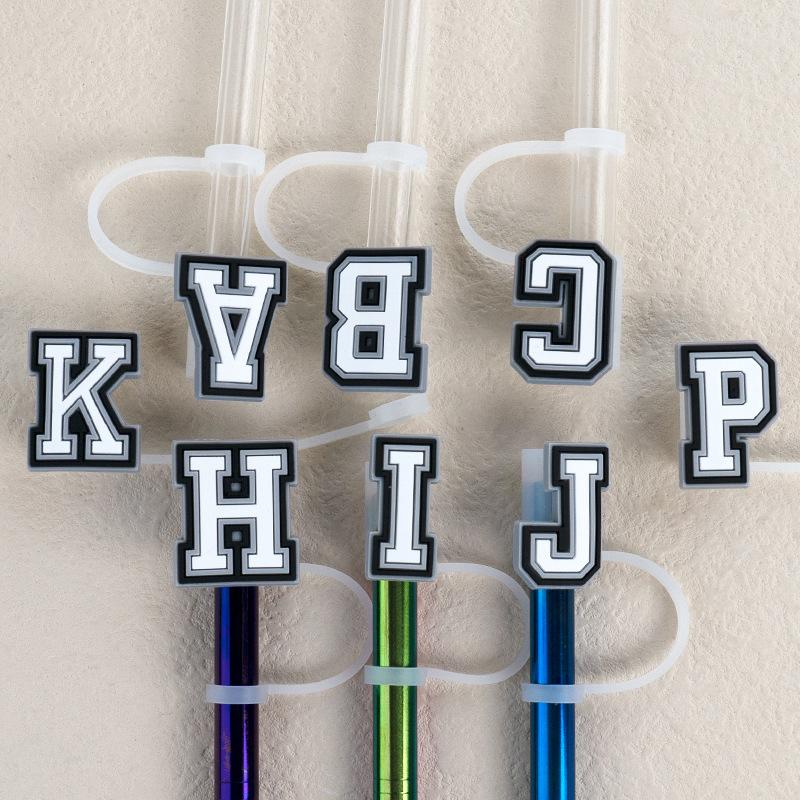 1Pcs Letter Silicone Straw Covers Cap Compatible With Stanley 30&40Oz Cup10Mm Straw Toppers Reusable Dust-Proof Straw Caps
