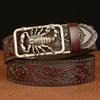 SupSindy Men Genuine Leather Belt Luxury Scorpion Metal Automatic Buckle Cowhide Belts for Men Jeans Waistband Male Strap Black