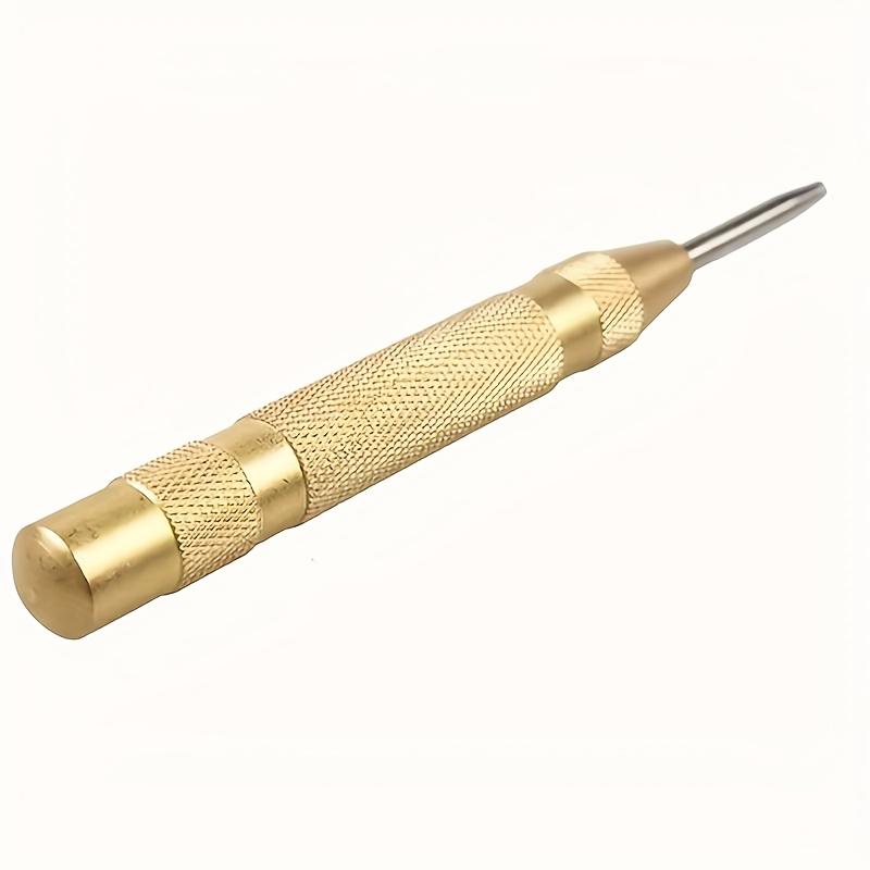 1PC Steel Spring-loaded Automatic Center Punch, Precision Marking and Opening Starting Tool