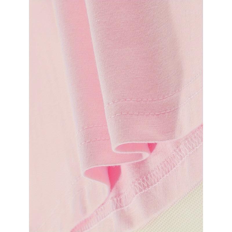 Girls Crewneck Short Sleeve T-Shirt, Strawberry Letter Print Casual Top