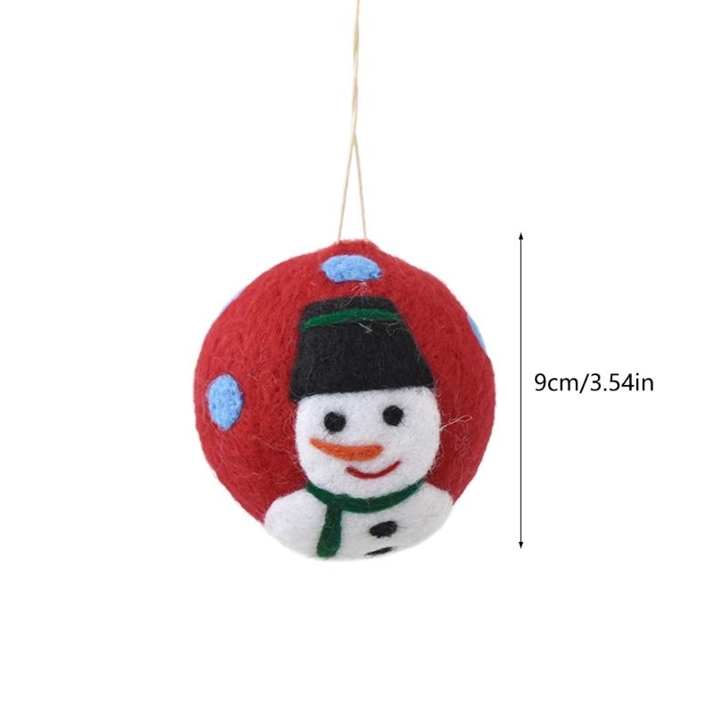 Christmas Tree Felt Ball Ornament with Hanging Loop, Soft 9CM Holiday Tree Decoration for Wreath and Festival Rooms