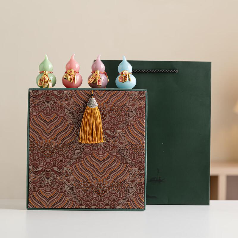 Набор декоративных тыкв-горлянок  Мир  из цветной керамики