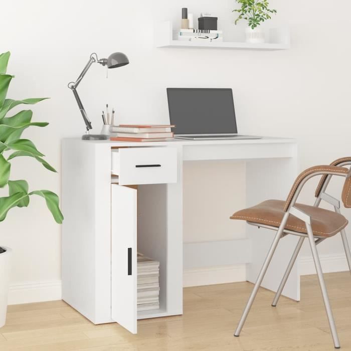 816784 vidaXL White Desk 100x49x75 Cm Engineered Wood