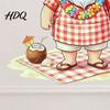 Seasonal Party Supplies Christmas Picnic Santa Claus Wall Sticker Waterproof PVC Plaid Decal Mural Decals with Cake Design Removable Art Decor
