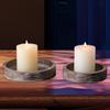 2Pcs Candle Holder Tray Centerpieces Plate Rustic Decor Kitchen Serving