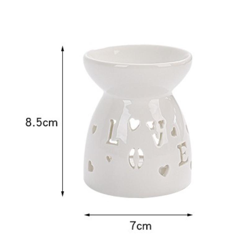 White Ceramic Incense Burner Candle Essential Oil Aromatherapy Diffuser Hollow Heating Stove Middle East Home Decor Ornament