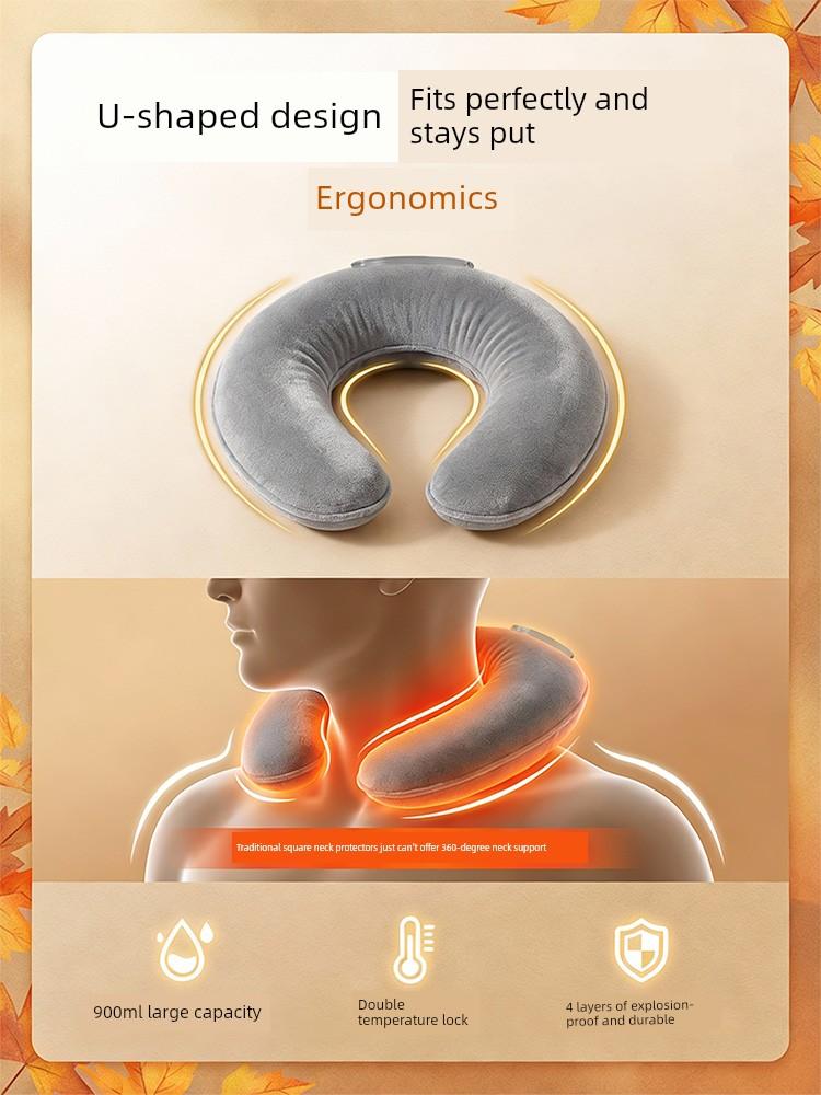 Weikang U-Shaped Warm Cervical Spine Hot Water Bag, Water-Filled Cervical Spine Heating Neck Hot Compress Device, Hot Compress Neck Protection Water