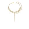 Autumn and Winter Y-shaped Double-layer Rhinestone Necklace, Banquet Wedding Clothing Accessories, Women's Gorgeous Luxury Fashion Versatile Sweater