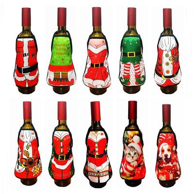 Decorazioni natalizie Mini grembiule natalizio Set di bottiglie di vino Set di bottiglie KTV da 11 stili