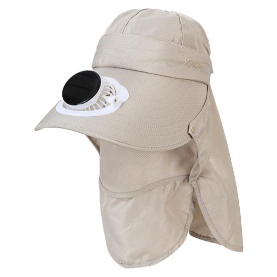 Solviftehatt med nakkelapp UV-beskyttelse Hatt med kjølevifte USB-oppladbar Pustende Herre Dame Sommer Utendørs Bredbremmet Solhatt