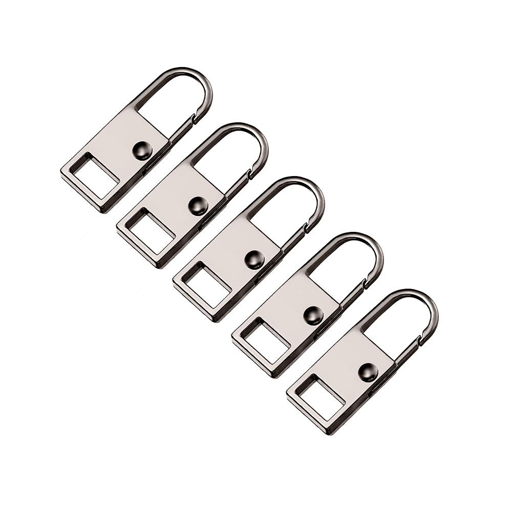 5 Stück Abnehmbarer Metall-Reißverschlusskopf Reißverschlussanhänger Sofort-Reißverschluss-Reparaturset Ersatz für Gebrochene Schnalle Reisetasche