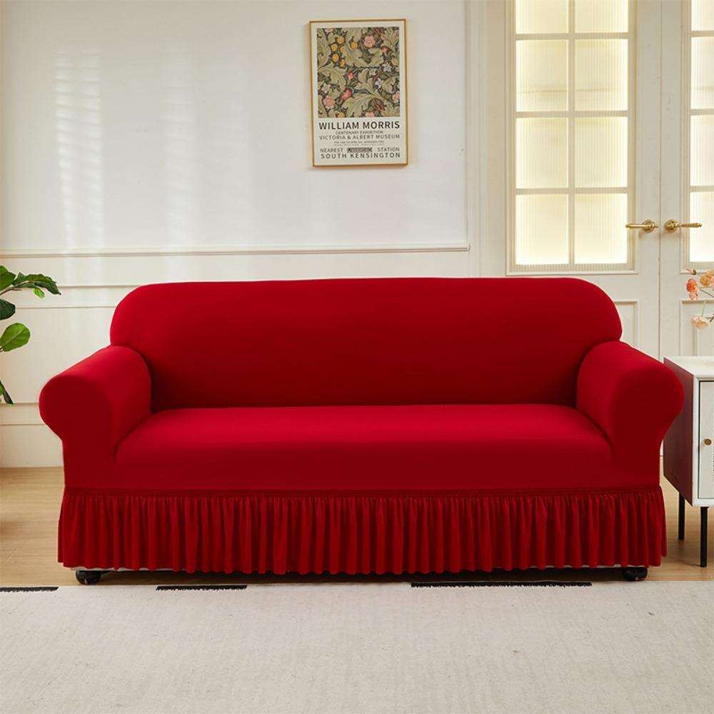 Sofa Protector Full Cover Stretchable Slipcouch Couch Cover with Skirt Soft Fabric
