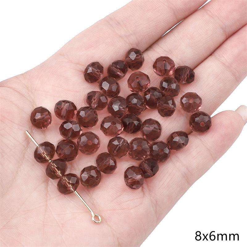 Handgefertigt Bambusgelenk Glas Lila Runde Perlen DIY Armband Halskette Schmuck