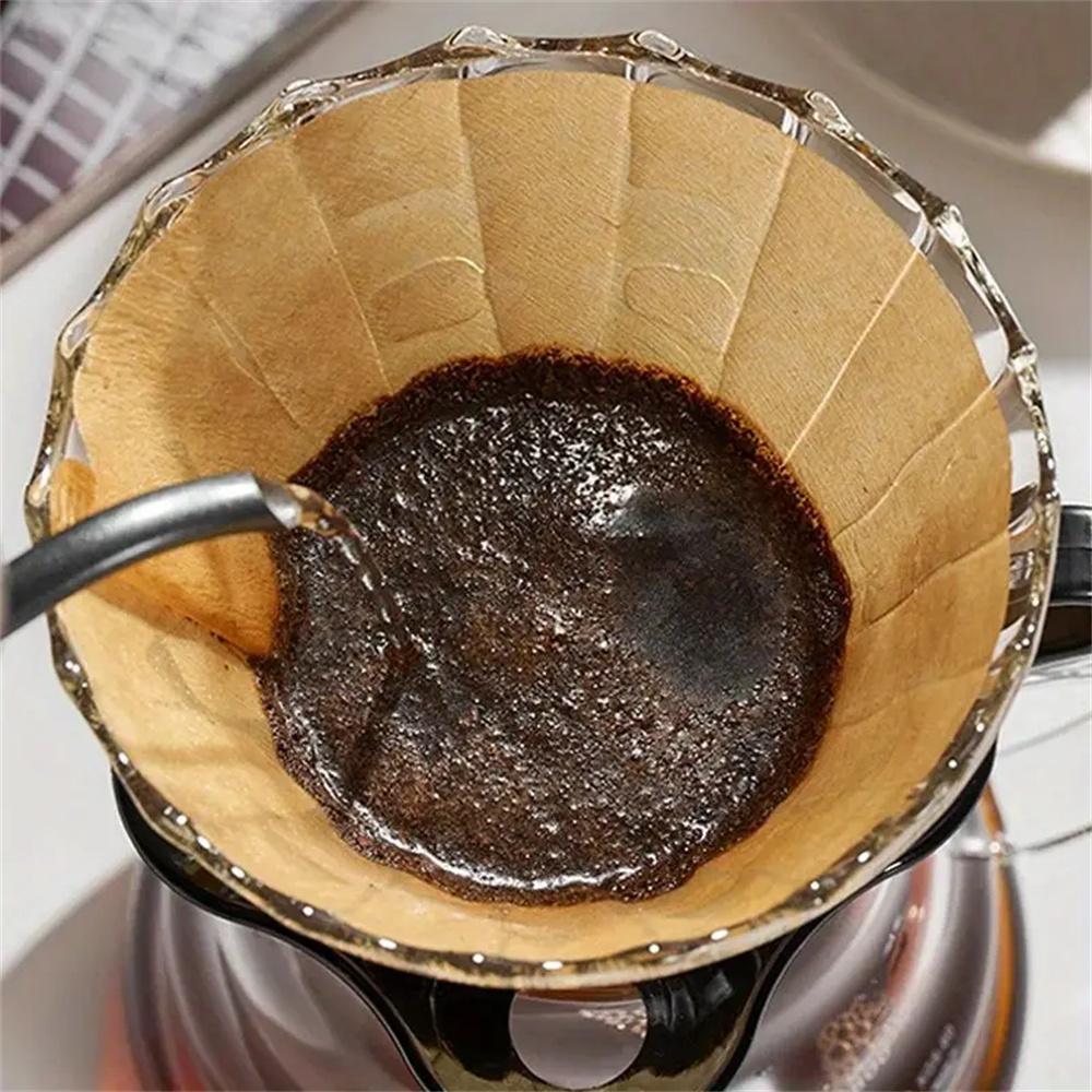 80pcs Coffee Filter V-Cup Filter Espresso Machine Moka Pot Filters Cup Cone-Shape Natural Paper for Pour Over Drip Coffee Make