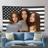 Kalogeras Sisters American Flag Tapestry  Flat Printed Wall Hanging for Room Dorm  Indoor Outdoor Decor