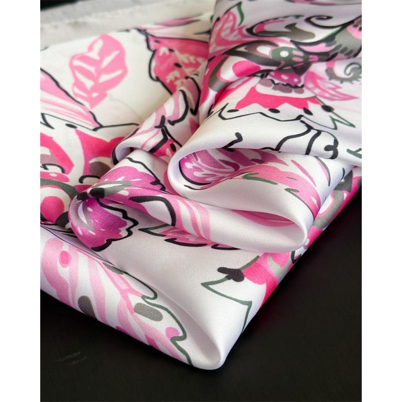 Women S Elegant Printed Simulated Silk Square Scarf For Summer Sun Protection