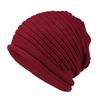 Slouchy Beanie Hat Striped Knit Skullcap Warm Breathable Lightweight Luxury Style High Top Foldable Spring Autumn