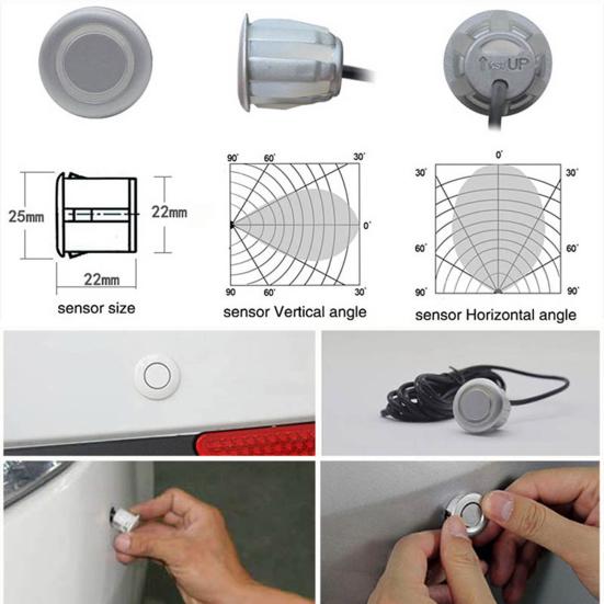 1 Set Car Reversing Radars Visual Image Integration Voice Broadcast Digital Display Alarm Function Easy Installation Auto