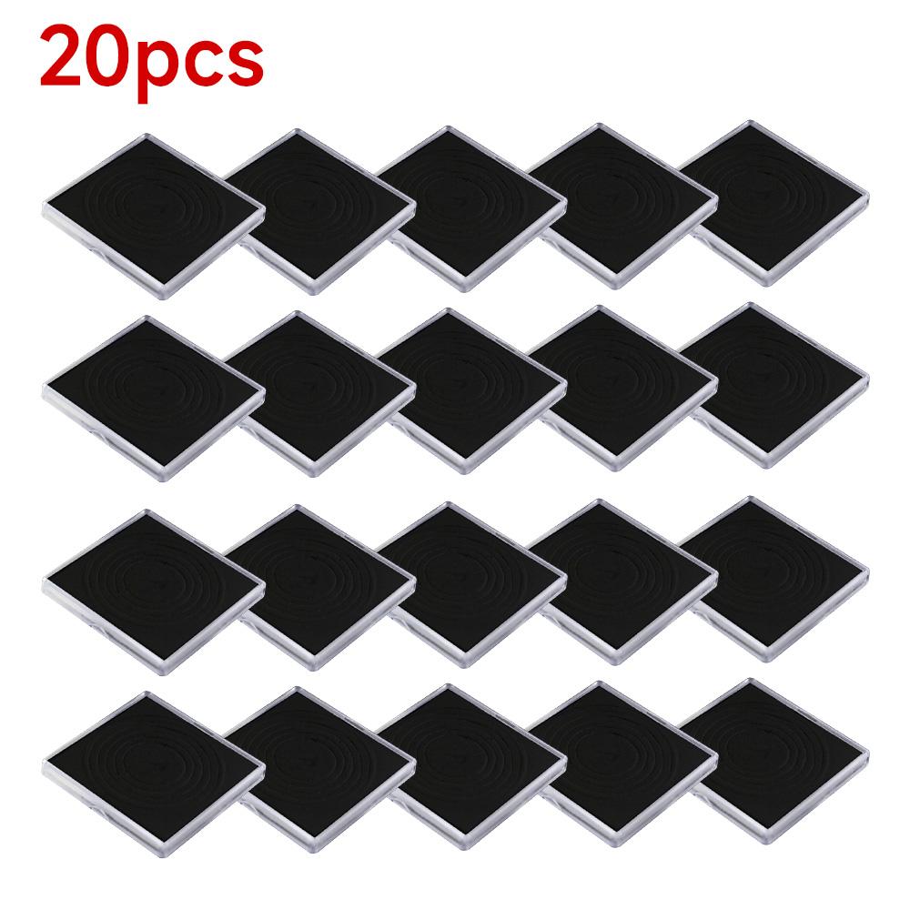 

20pcs Plastic Coin Storage Box Protection Container Capsules Square Foam Holder Coin Collection Box Transparent 20/25/30/35/40mm