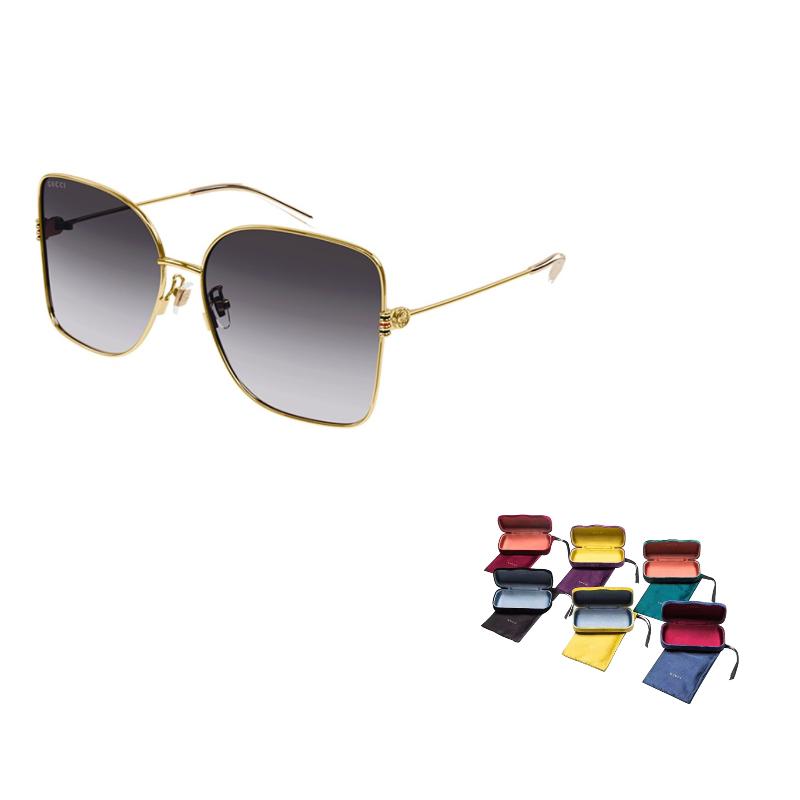 

GUCCI Lightweight Grey Lenses Alloy Frames Irregular Sunglasses Women s Gold 62 золотой
