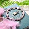Handmade Pink White Feather Dream Catcher Wall Hanging Decoration Wind Chime Car Wedding Decoration Craft Girl Gift Ornament