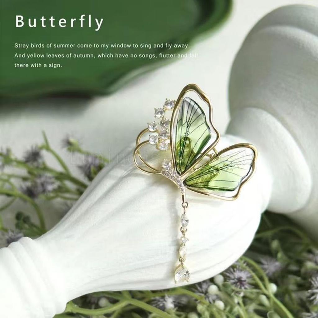 Butterfly Brooch Bon Brooch Accessories Zirconia Jewelry Elegant Ceremony Spring Summer Animals Insects Student Gift Birthday Event Women's Men's