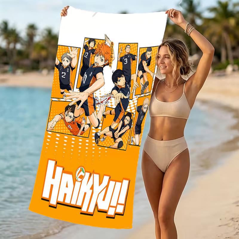 Beach Towel with Haikyu Pattern - soft,absorbent,machine washable Lightweight&Modern,swimming,Travel Essentials