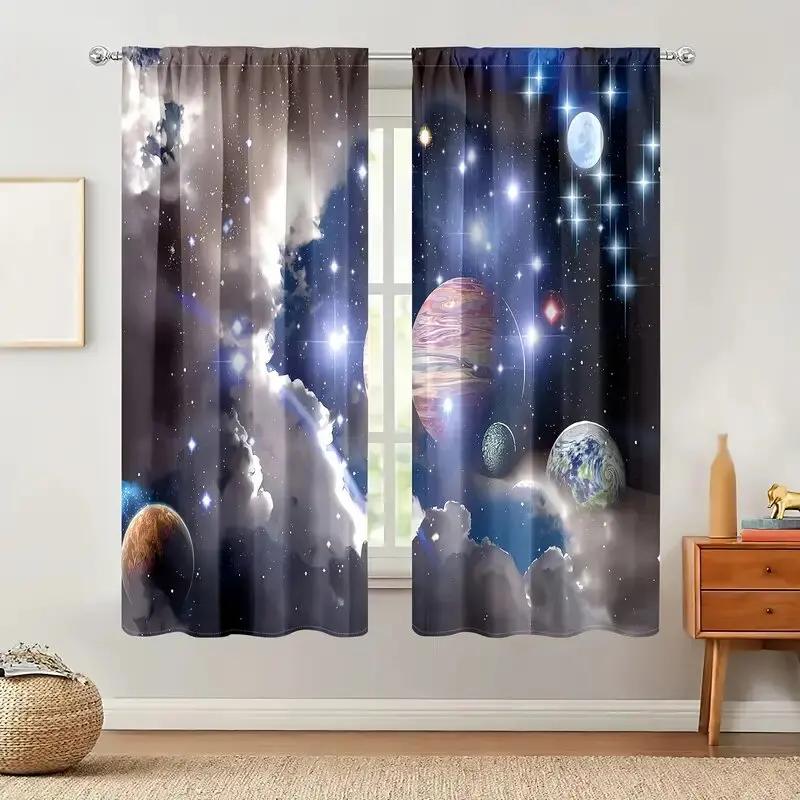 Cosmic Style Patterned Printed Curtains Bedroom Living Room Decoration Home Curtain Polyester Perfect For Great