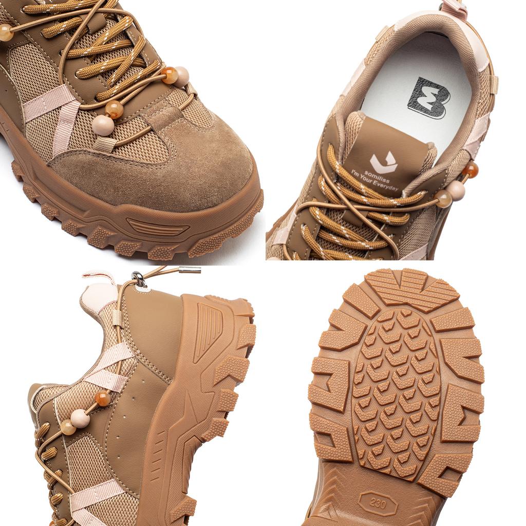 Strictly Selected Thick-soled Heightening Dad Shoes Women's 2025 Autumn Maillard Shoes Casual Soft-soled Beaded Sports Shoes Women's Shoes