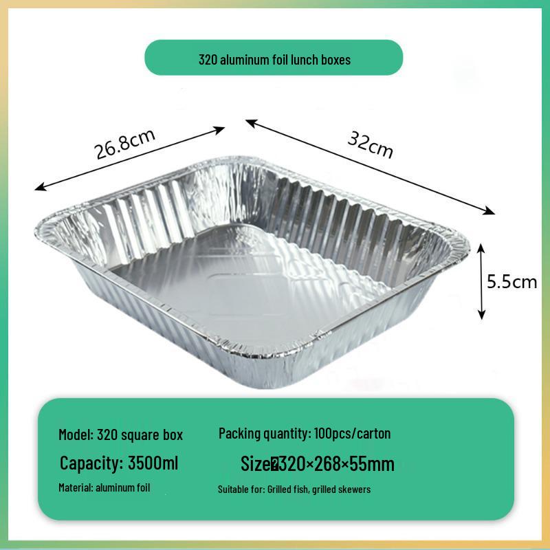 Hochleistungsfähige rechteckige Aluminiumfolienschale für BBQ, Takeaway, Backen, Einweg-Gewerbenutzung