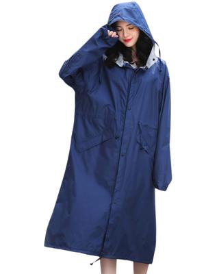 2 Lengths To Choose from Commuting To Work or Water Rainy Bag Long Long Navy M [Fiorior] / [Knee length/Long Length] Raincoat, Stylish, Women's,
