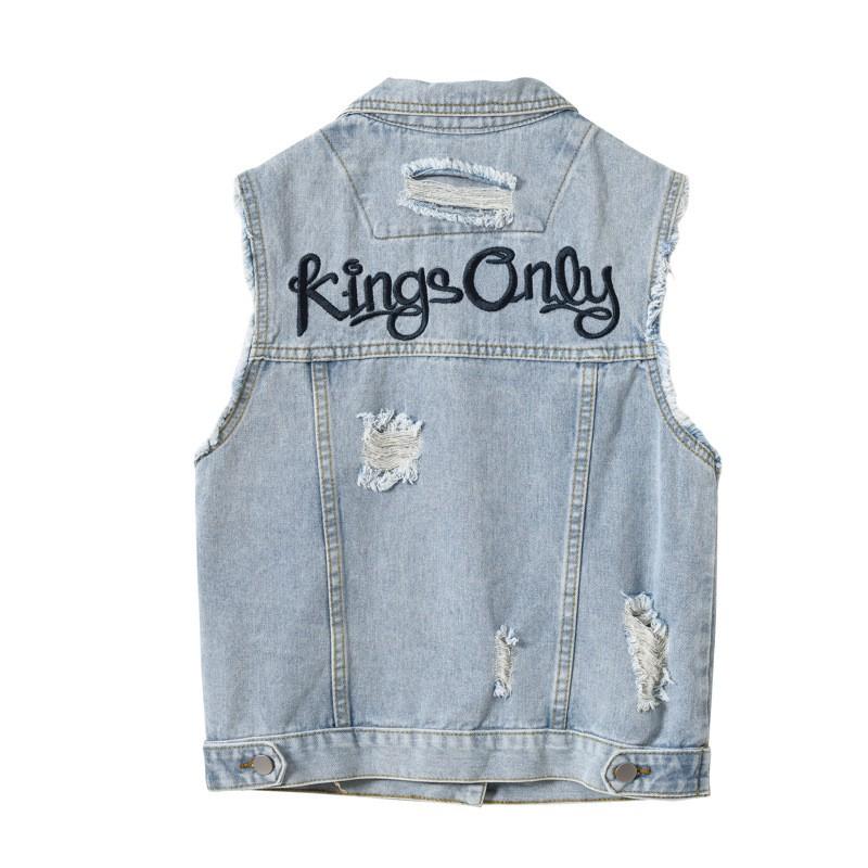 Womens Denim Vest Casual Sleeveless Jacket Plus Size Trendy Versatile Waistcoat