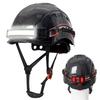 CE Carbon Fiber Safety Helmet With Led Headlight Strip and Taillight ABS ANSI Hard Hats Breathable Light Weight Fashion Helmets