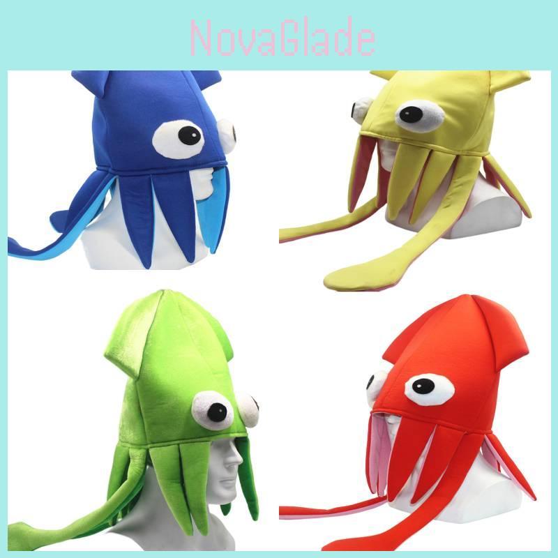 Jiaqi Aksamitny Kapelusz Kałamarnicy Możliwość Personalizacji Zabawny Rekwizyt na Imprezę na Występy i Cosplay