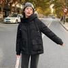 Women's Windproof Lightweight Fluffy Hooded Warm Cold Loose Short Section Casual Sports High Quality Fabric Jacket Cotton Jacket Coat