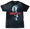 Child's Play New Adult T-Shirt - Chucky Glance Front Break Through Back