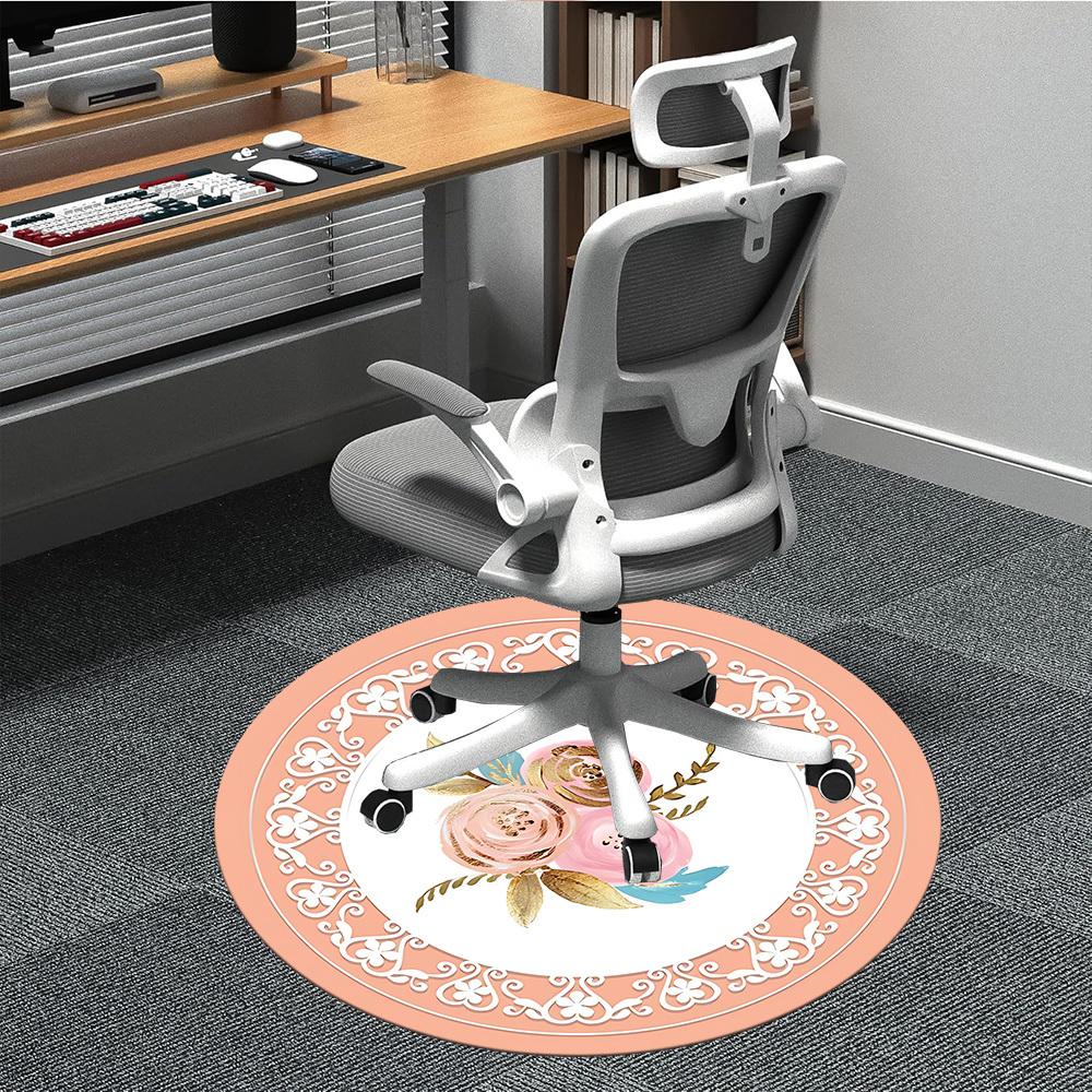 

1pc Floral Decor Chair Carpet for Office, Non-slip, Soft and Durable Office Rug for Decoration, Perfect for Office yy260325072 80cm by 80cm