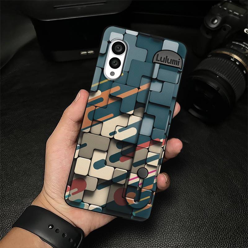 Geometry Anti-dust Phone Case For FCNT/Fujitsu Arrows N F-51C Kickstand Plain color Commerce Wristband Soft case Simple