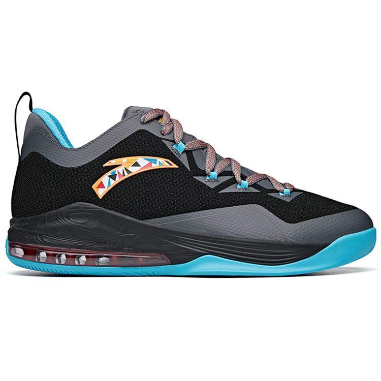 Anta Shield Fabric Comfortable Shock Absorption Non-Slip Wear-Resistant Breathable Low-Top Basketball Shoes Men Sneaker Gray Black Blue 912121102S-1