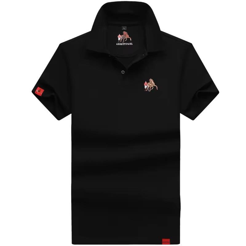 TrendHub New Mens Short Sleeve Polo Shirt Mens Embroidered Top Clothes Men's Business Casual Polo Shirt