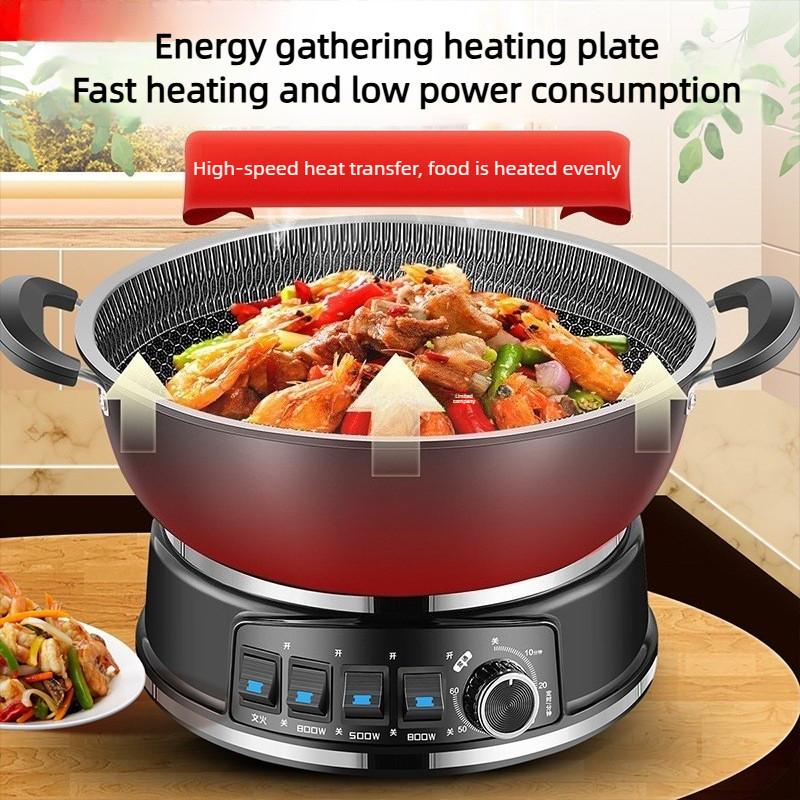 Multi-functional Electric Frying Pan New Upgrade Honeycomb Non-Stick Pan Household Steaming Soup Electric Wok