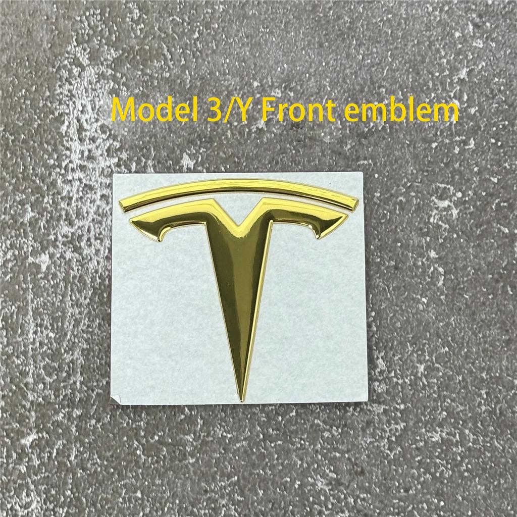 100% Authentic Tesla Model 3/Y Metal Logo Emblem - Front or Rear Trunk Replacement Kit Exterior Decoration Parts Car Accessory