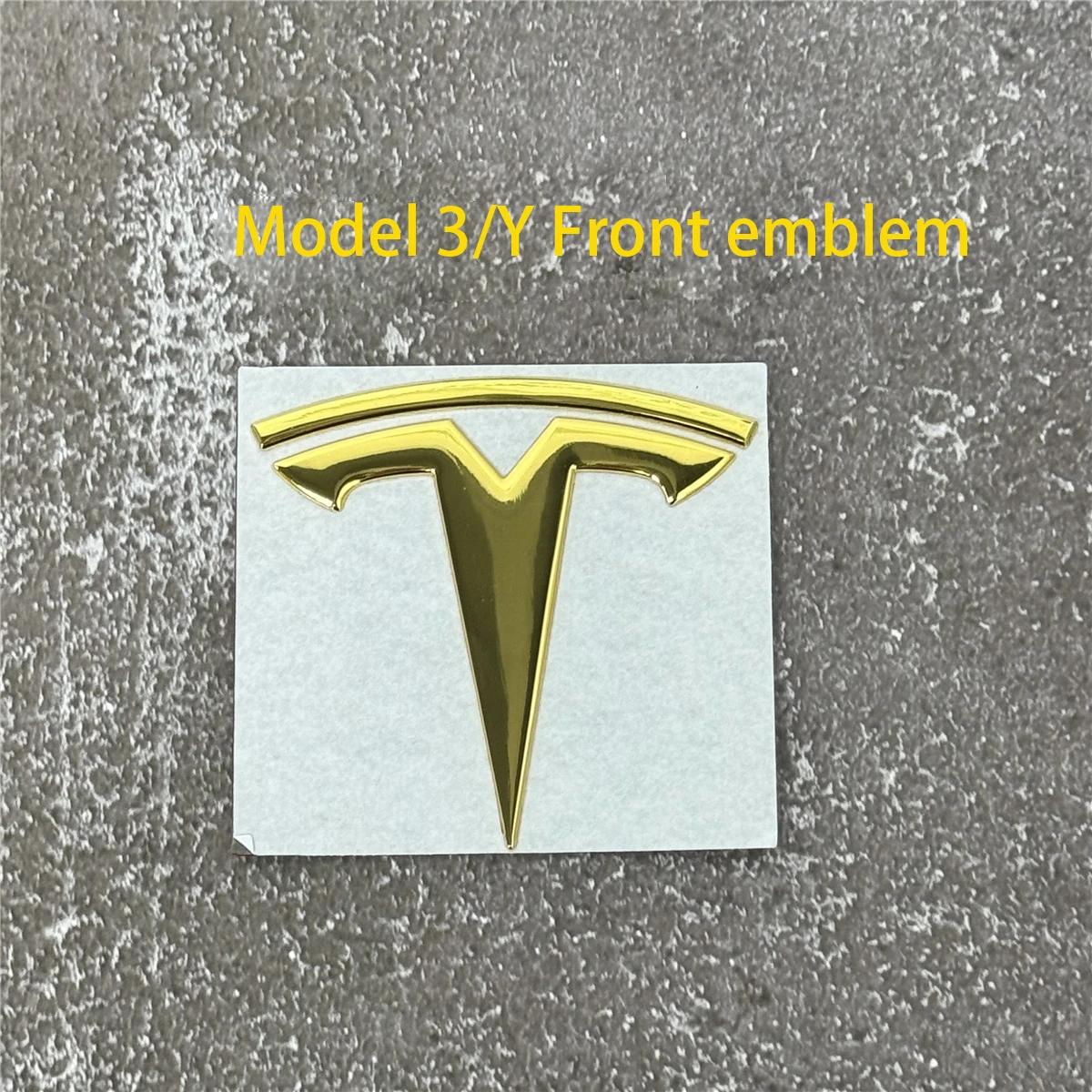 

Front Bumper or Rear Trunk Logo for Tesla Replacement Kit Model 3/Y - Metal Blackened Logo Emblem Car Exterior Decoration Parts
