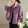 DIMANAF 2026 Autunno Inverno Taglie Forti Giubbotti di Jeans da Donna Cappotto Casual Manica Lunga Ampi Bottoni Capospalla Vintage