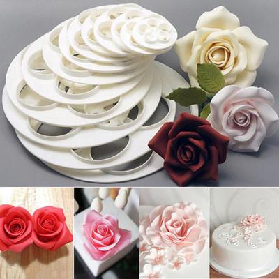 House & Kitchen Store 6 ks Fondánový dort Cukr Růže Květina Forma na cukroví Gumová pasta Nástroje na vykrajování