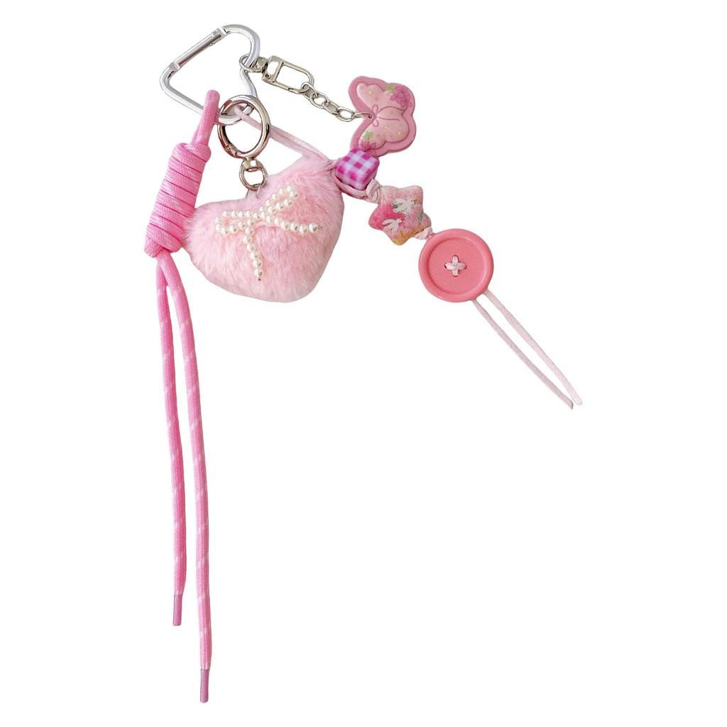 Stylish Heart Keychain Pendant Purse Decoration Unique Key Holder Perfect for Backpacks Wallets or Home Decoration