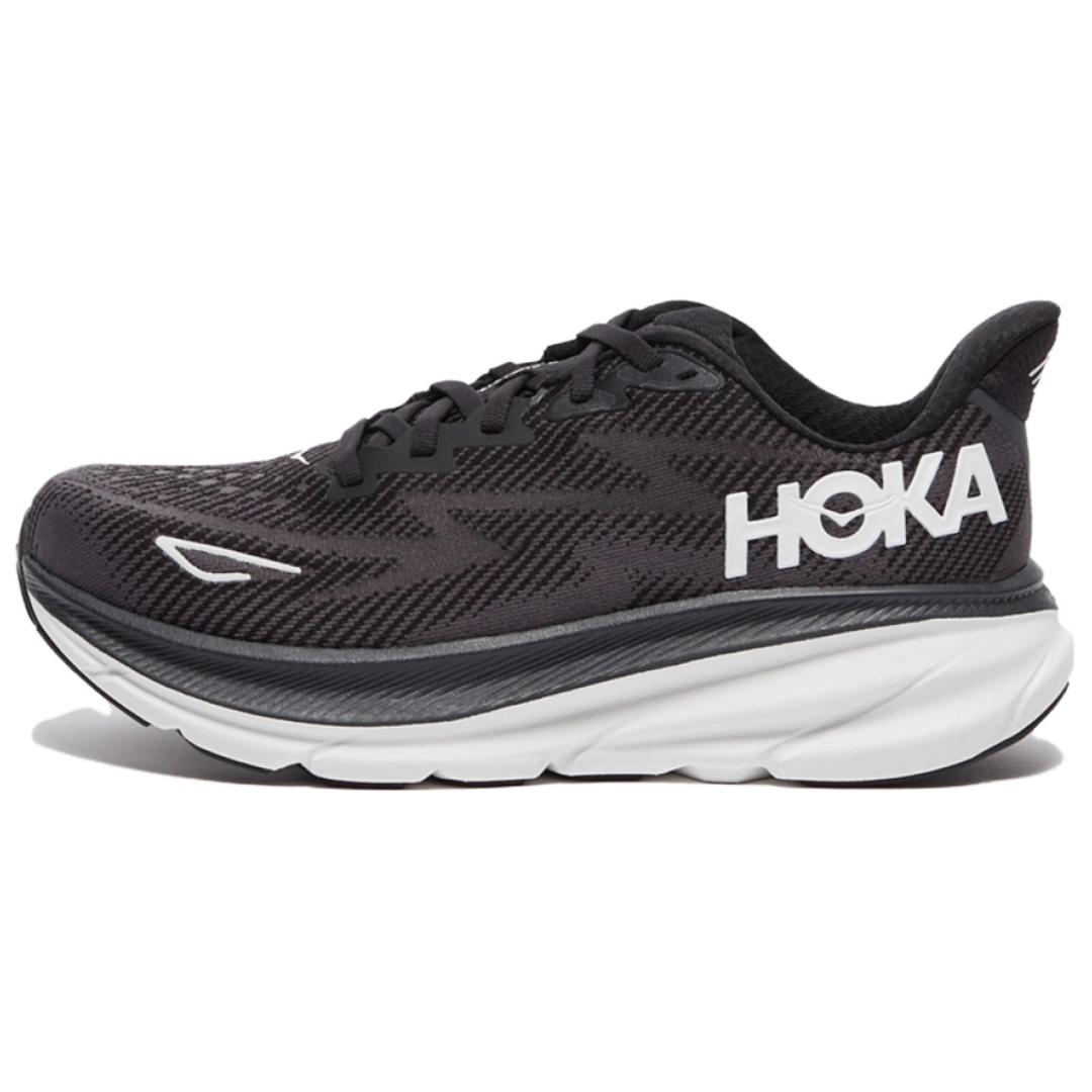 HOKA Clifton 9 Черно-белые женские кроссовки 1127896-BWHT 38