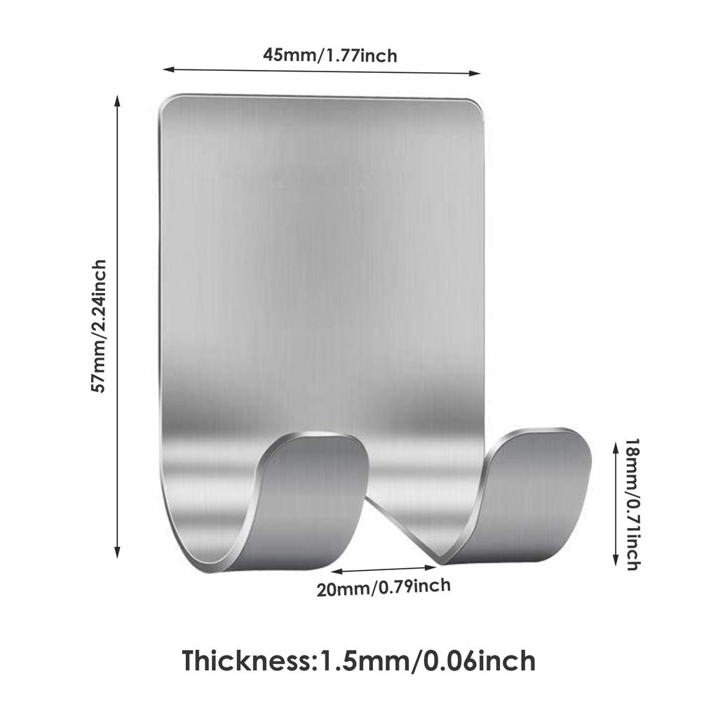 Wall Mount Shaver Holder Waterproof Stainless Steel Shower Hooks No Drilling Shaver Hooks Multifunctional Hook for Bathroom