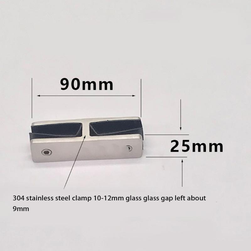 304 Stainless Steel Glass Clip Holder Heavy Duty Glass Clip Bracket For Tempered Glass