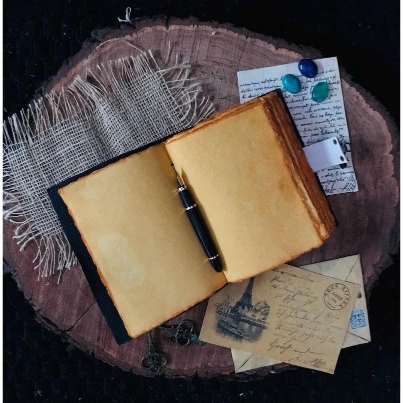 Blank Spell Book of Shadows Journal with Lock Clasp | Vintage Handmade Leather Luna Moth Butterfly Diary | Pagan Witchcraft Wiccan Notebook